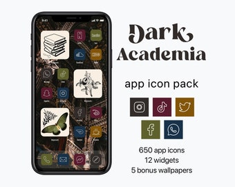 Dark Academia App Icons for iPhone, Dark Academia iOS Icons