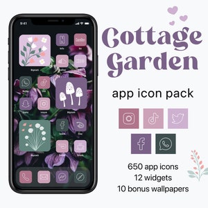 Cottage Garden App Icons for iOS, Cottage Garden iPhone Aesthetic