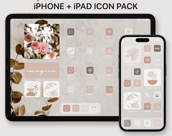 iPhone and iPad Neutral App Icons Minimal Aesthetic Theme, Neutral Icons & Widgets, Elegant Homescreen, Neutral Beige iOS App Icons