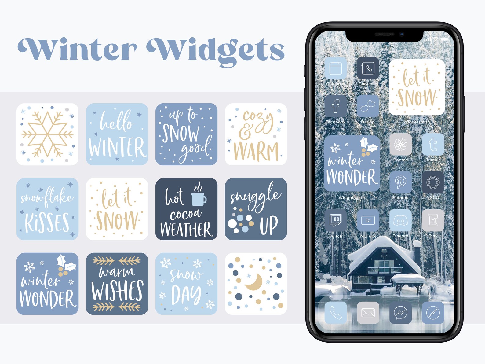 Winter Snow App Icons, Winter iPhone Icons, Winter Widgets - Etsy