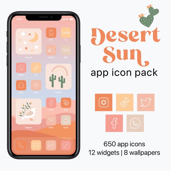 Desert iPhone Icons, Desert App Icon Pack for for iOS, Desert Sun