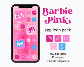 Barbie App Icons, Barbiecore iPhone Icon Pack & Widgets