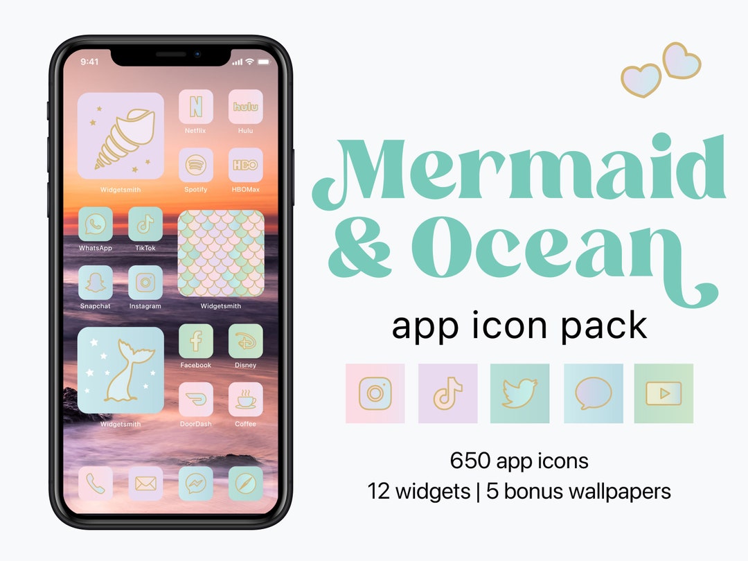 Mermaid App Icons Ocean Ios Icons Icons for iPhone Mermaid - Etsy