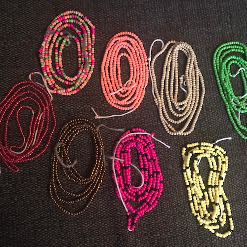 Crystal Glass Waist Beads/african Waist Beads/transparent Etsy