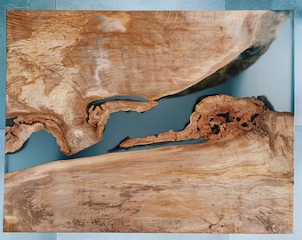 Solid Wood Live Edge Epoxy Resin Coffee Table