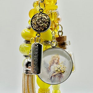 Protection angel keychain, cute angel bag charm, beaded angel bag charm, beaded angel keychain, unique angel gift,cute angel keychain charm