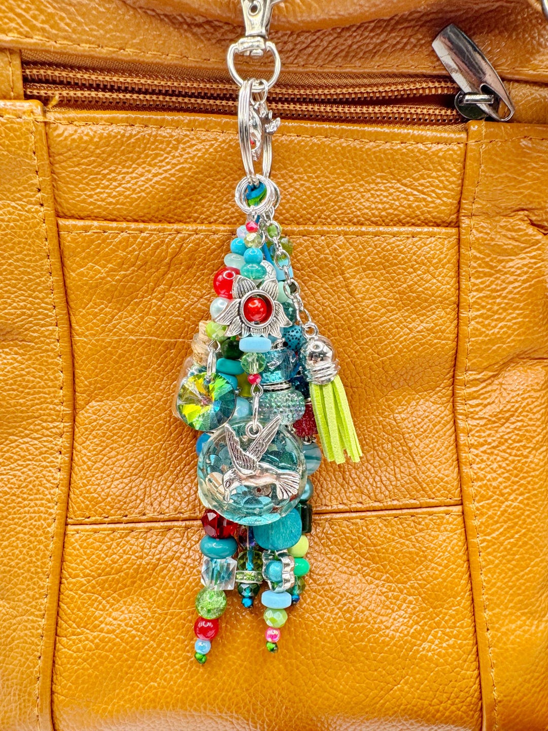 Cute Hummingbird Bag Charm, Ruby Throated Hummingbird Keychain ...