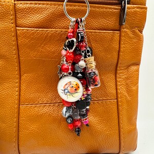 Cute ladybug bag charm, ladybug keychain, beaded ladybug bag charm, handmade ladybug keychain, cute ladybug purse charm, ladybug lover gift