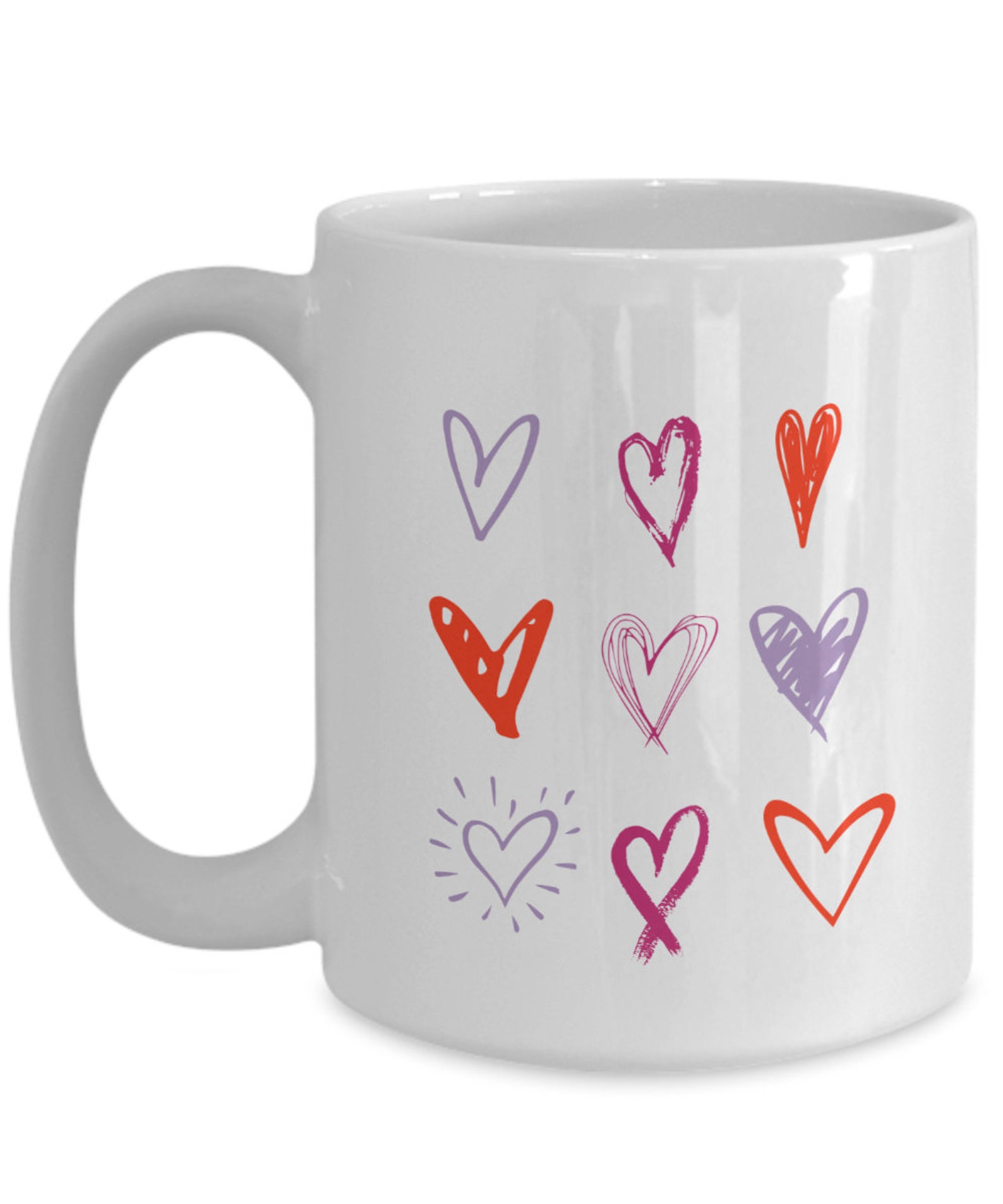 I Love You Mug Hearts Fun Novelty Valentine's Day For Etsy