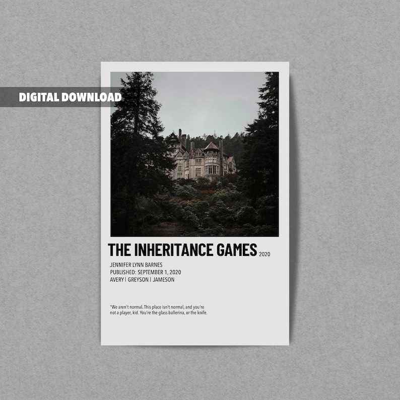 The Inheritance Games Digital Poster Aesthetic Minimalist Etsy Canada Il 794xN.4342381191 H6yh