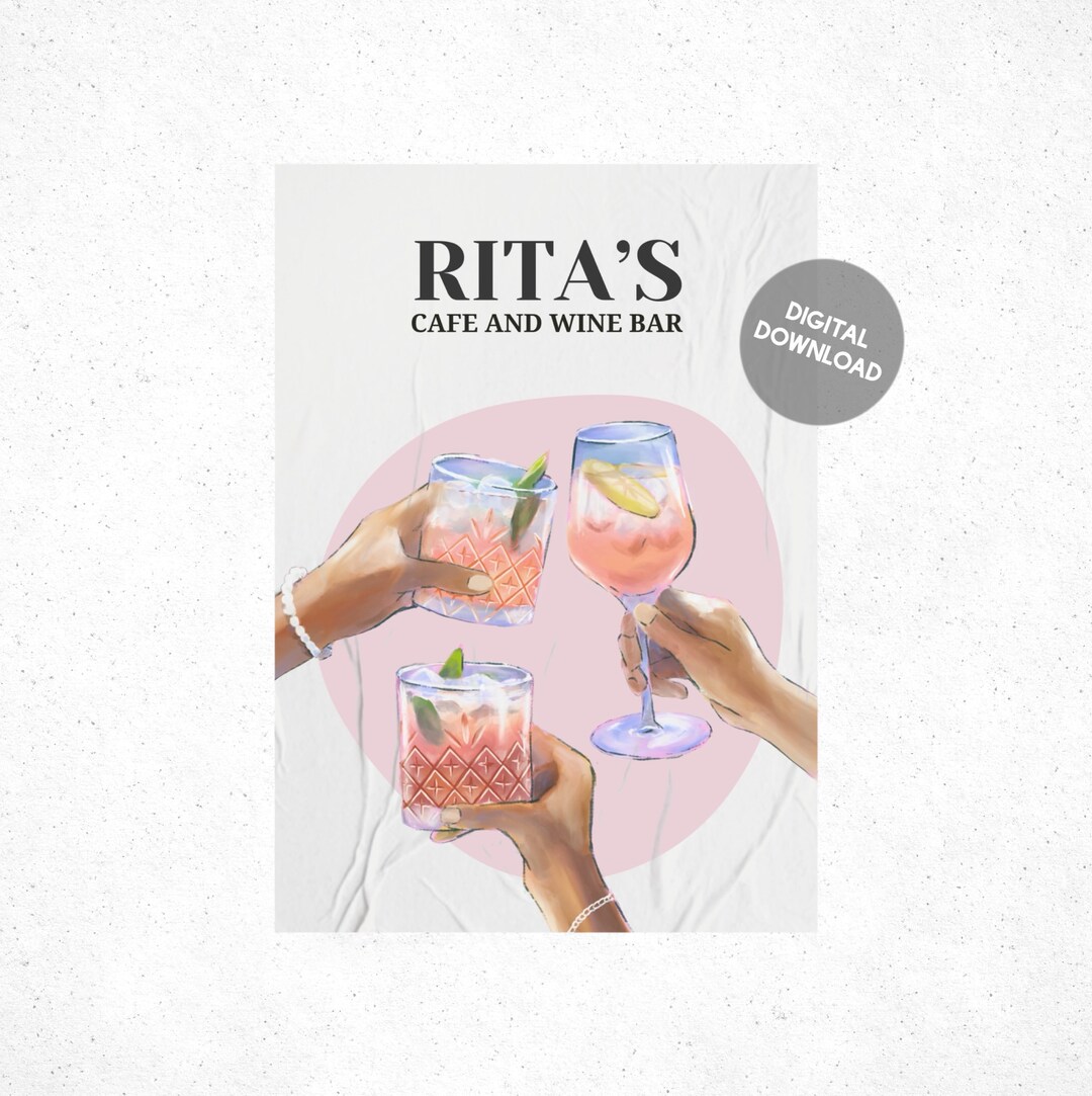 Acotar: Ritas Bar Digital Poster Aesthetic Minimalist Wall Art Print Book Poster Instant ...