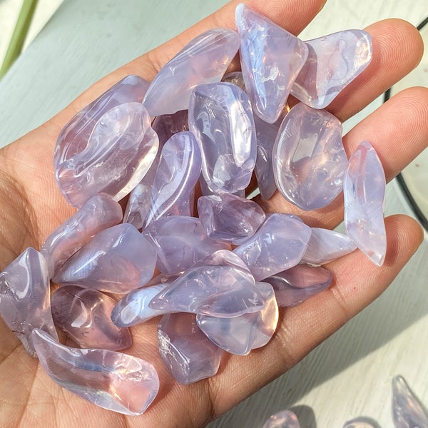 Lavender Moon Quartz Crystal From Brazil ,  Rough Lavender Quartz , Purple Lavender Quartz Tumbled Stone , Crystal Energy , Rare Gemstones