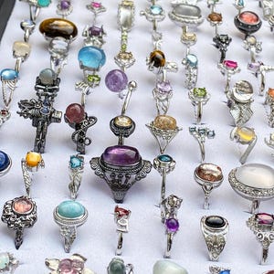 Betoverde kristallen ring, vintage sfeersieraden, verbazingwekkende ringen, verstelbare kristallen, koperen ring, accessoirering, perfect cadeau