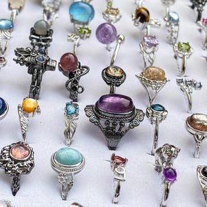 Enchanted Crystal Ring , Adjustable Copper Ring , Vintage Vibe Jewelry , Perfect Gift For Her, Mystical Fashion Accessory