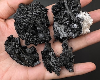 Natural Black Tourmaline , Rough Black Tourmaline Chunks , Protection Pocket Crystal , Crystal Energy , Birthday Gifts , Home Decor