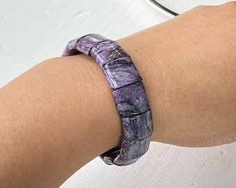 Natural Charoite Bangle, Charoite Crystal Bracelet , Charoite Stretch Bracelet , Fashion Jewelry Gifts,Reduce Blood Pressure