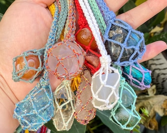 Adjustable Necklace Cord With Empty Stone Holder , Crystal Pendant Cage , Gemstone Display Cord