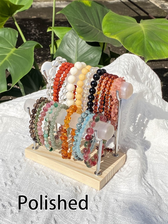 Selenite Crystal Bracelet Holder, Display Stand For Jewelry Organization, Crsystal Bracelet Holder