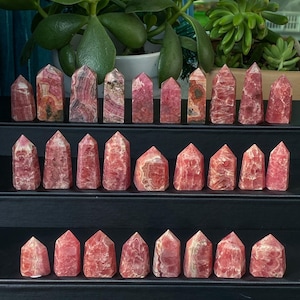 Natural Rhodochrosite Tower , Healing Crystal Point , Heart Chakra Stone , Meditation & Reiki Tool