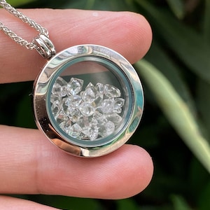 UV Reactive Oil Petroleum Herkimer Diamond Pendant , Double Terminated Herkimer Diamond Quartz Necklace , Herkimer Jewelry pendant Herkimer