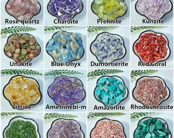 54 Kinds Of Bulk Gemstone Chips Tumble , Gemstones Bulk Lot , Crushed Tumbled Crystal Chip , Mini Crystals , Love Friendship , Birthday Gift