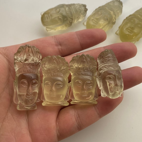 手作り天然水晶観音仏頭、シトリンクォーツクリスタル - Etsy 日本