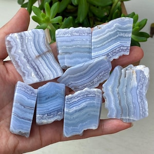 Natural Blue Lace Agate Slice , Natural Blue Lace Agate Slab , Polished Slab Crystal