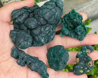 Espécimen de malaquita natural, piedra de malaquita en bruto, cristal curativo verde, mineral de colección, exhibición de cristal verde, espécimen mineral