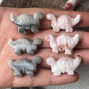 Handmade Mini Dinosaur Carving , Natural Stone Dino Figurine  Carvings ,  Unique Gift Idea , Natural Energy Healing Crystal Animal Decor