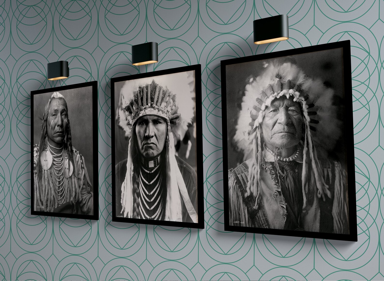 Native American Historical Photo Print, Black and White Portrait ...