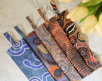 Aboriginal dot art fabric bookmark/ indigenous art bookmarks/ book accessories/  handmade in Brisbane Australia
