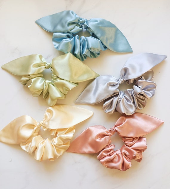 Bow Scrunchies - Satin Knot Bow Hair Scrunchies - 21 Colours  display picture 2