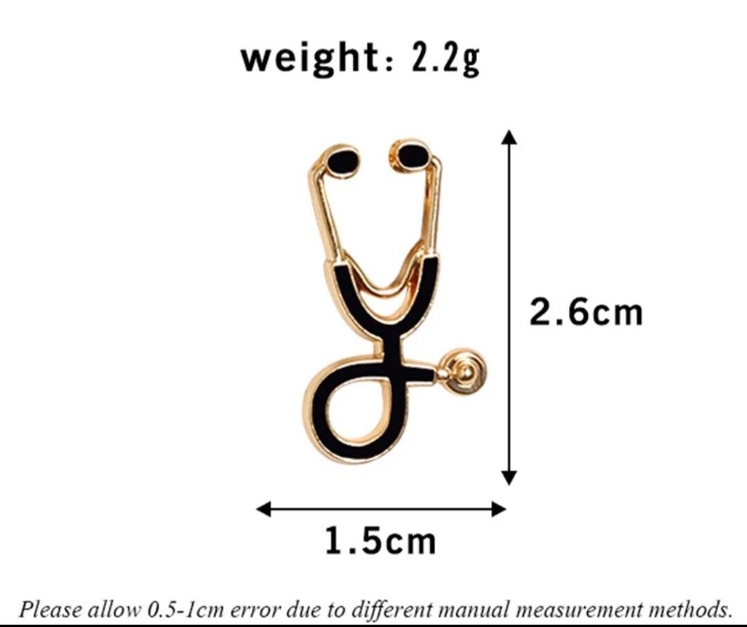 Gold/ Silver Stethoscope Pin Button Medical Brooch Badge Etsy Australia