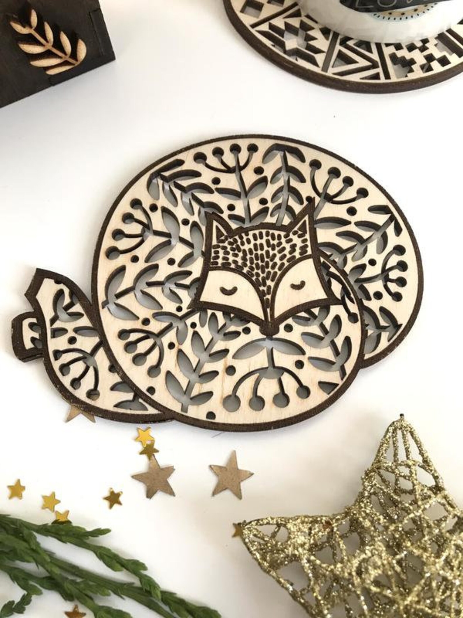 Animal Coaster Set Wooden Coasters Handmade Cute Animal Etsy