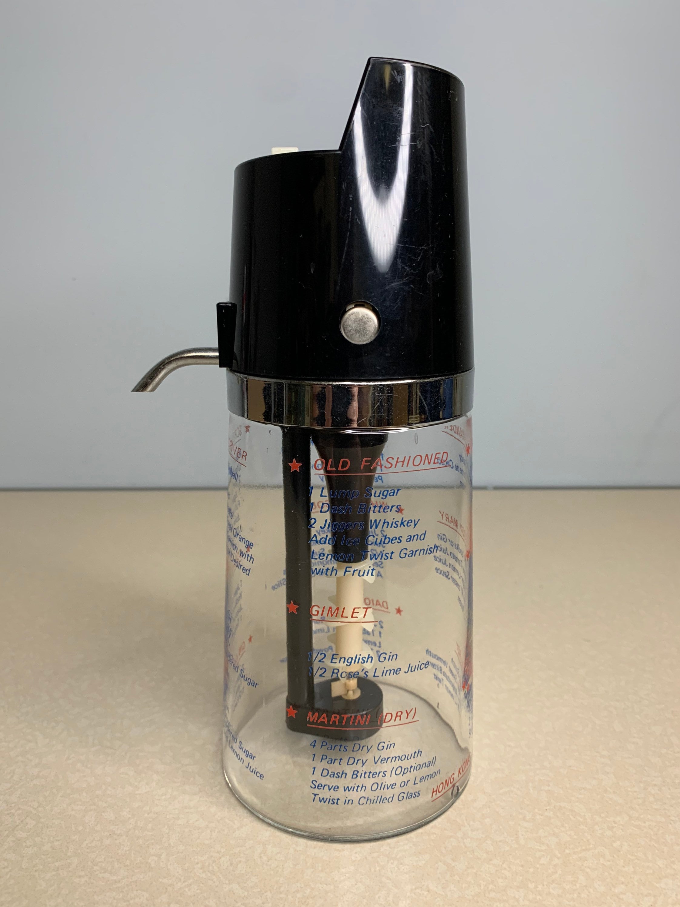 Vintage Swank Drinko Matic Measure Pourer Cocktail Shaker Stirrer