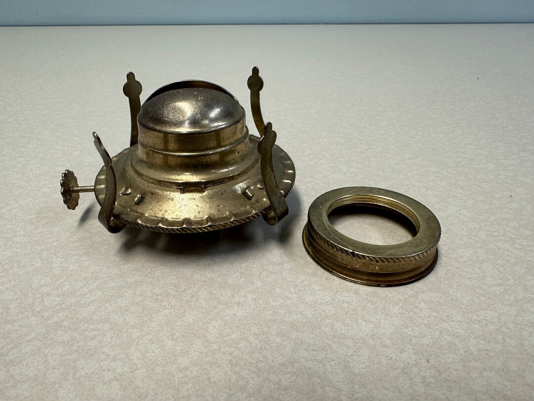 Lamplight Farms Brass Oil Lamp Burner W/ Collar, Oil Lamp Burner 1 3/4