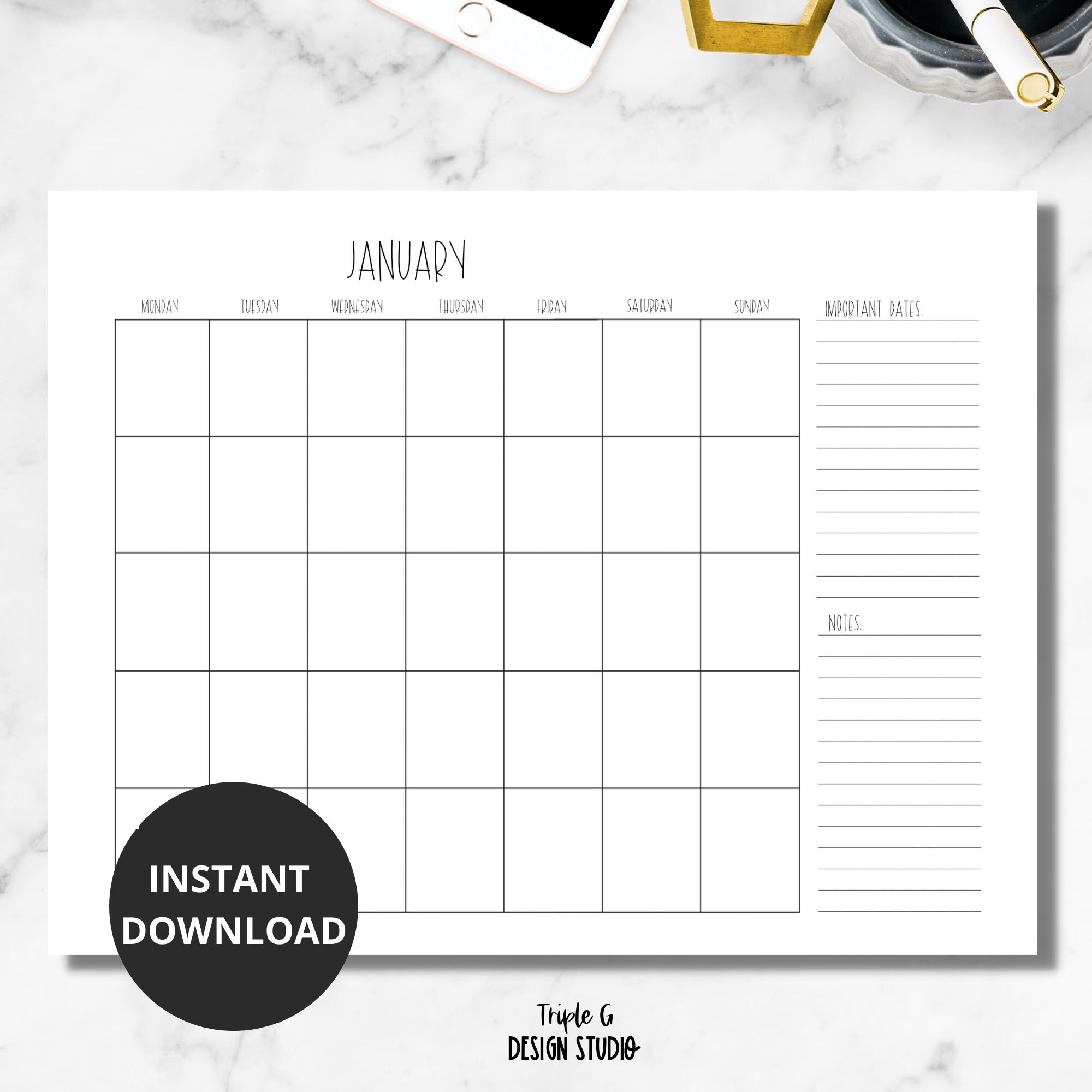 printable monthly calendar undated monthly calendar blank