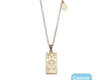 14k gold plated, zodiac charm chain