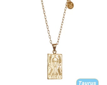 14k gold plated, zodiac charm chain