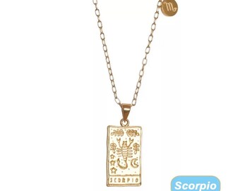 14k gold plated, zodiac charm chain