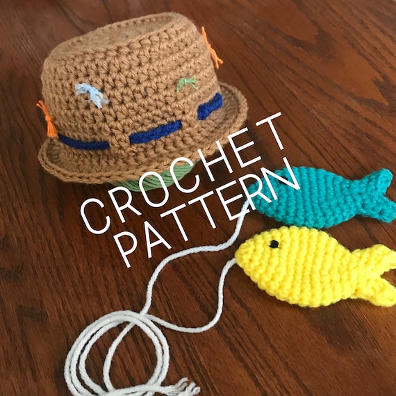 Newborn Fishing Hat & Fish CROCHET PATTERN 