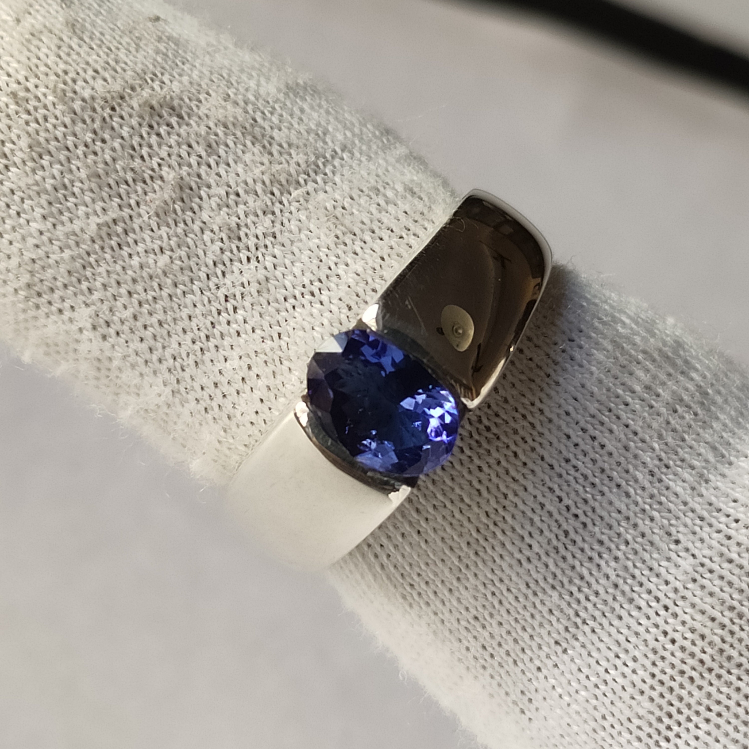 Tanzanite Silver Ring/ 925 Sterling Silver Mens Ring/ Oval Cut Etsy