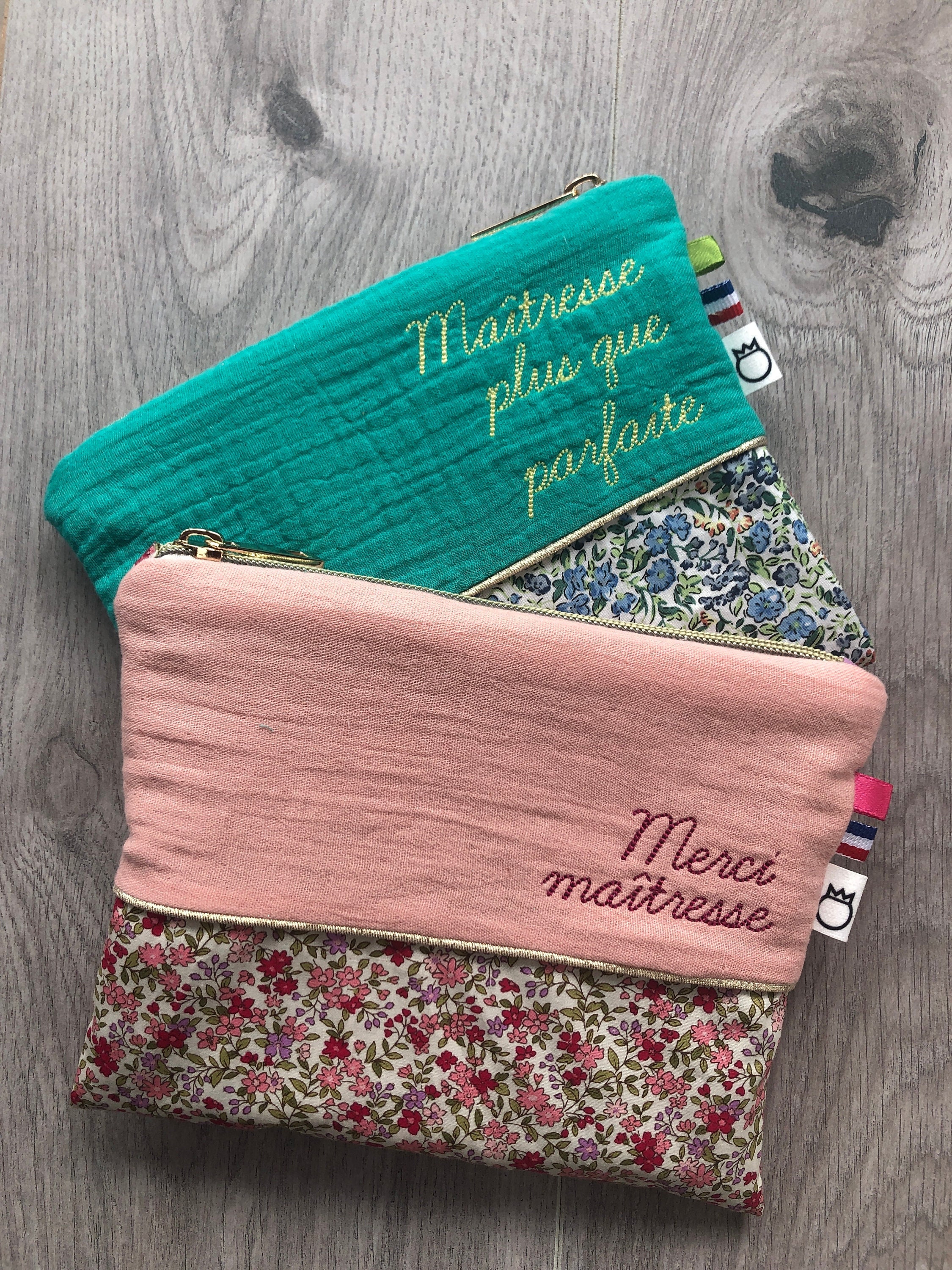 Trousse Personnalisée avec Broderie et Double Gaze de Coton