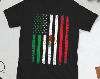 Mexican American Distressed Eagle Snake Mexican Flag T-shirt