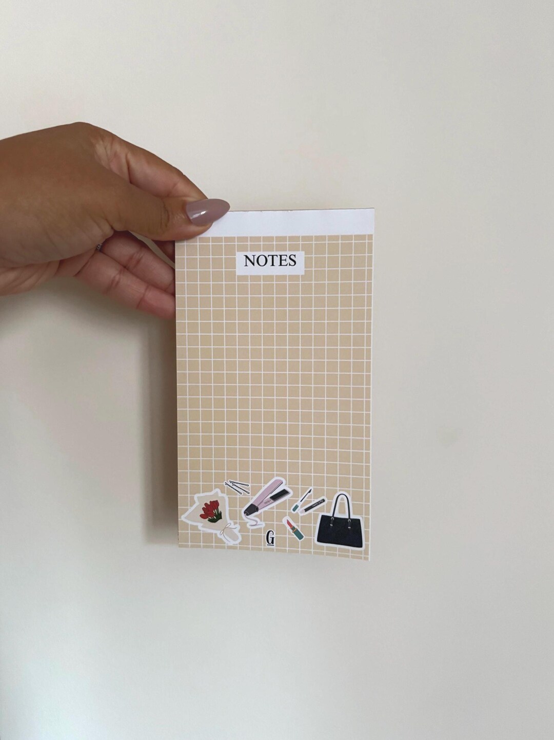 Makeup Theme Notepad Cozy Girlie Notepad - Tearaway Beige Lipstick Roses Makeup 50 Pages - Etsy