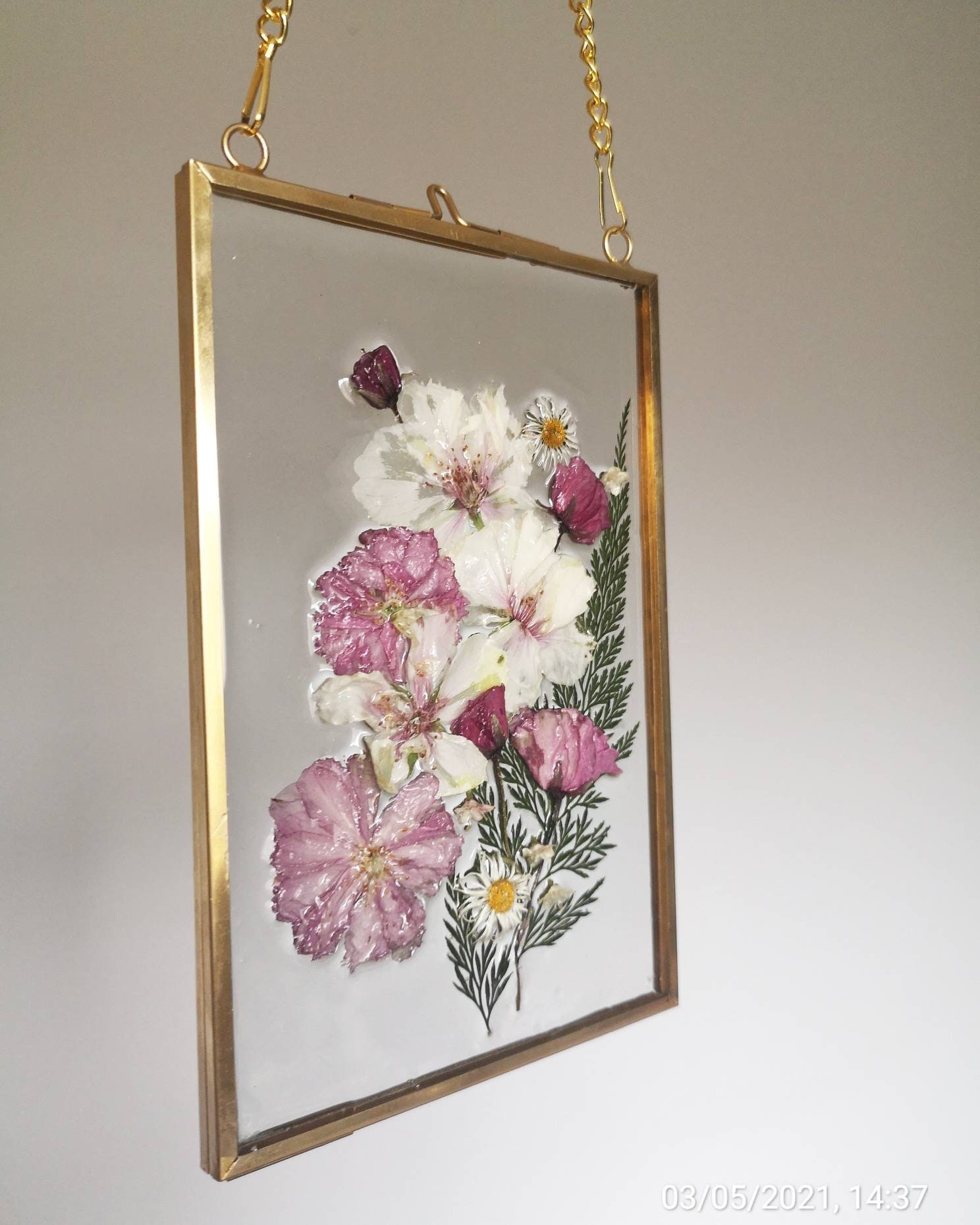 Epoxy resin flowers artwork 'Spring Kiss' Etsy