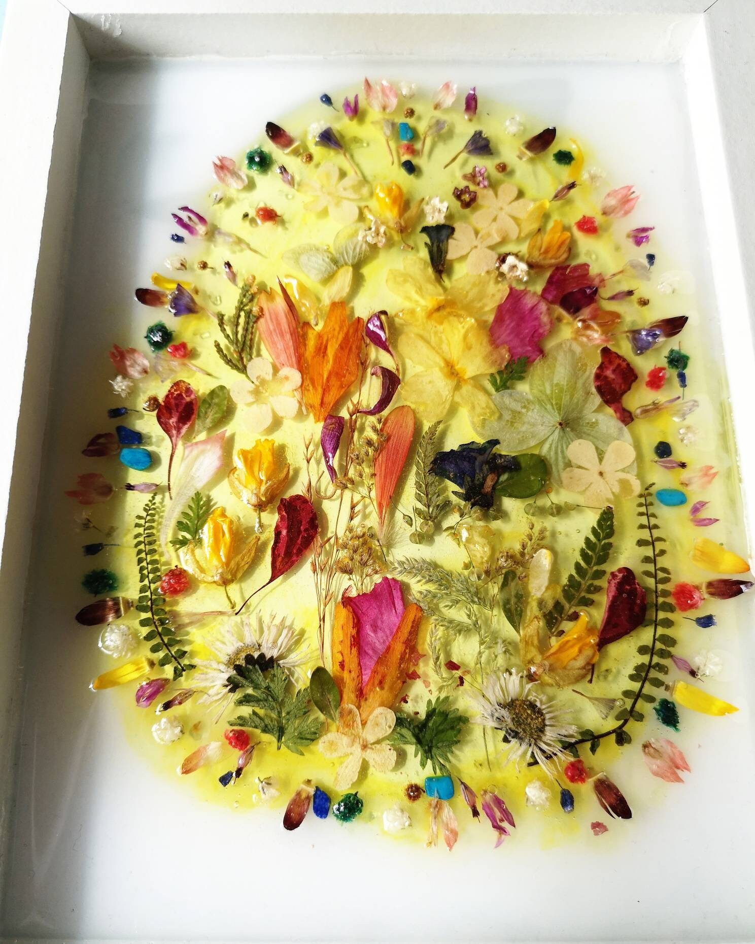 Epoxy resin flowers artwork 'Easter gift' Etsy