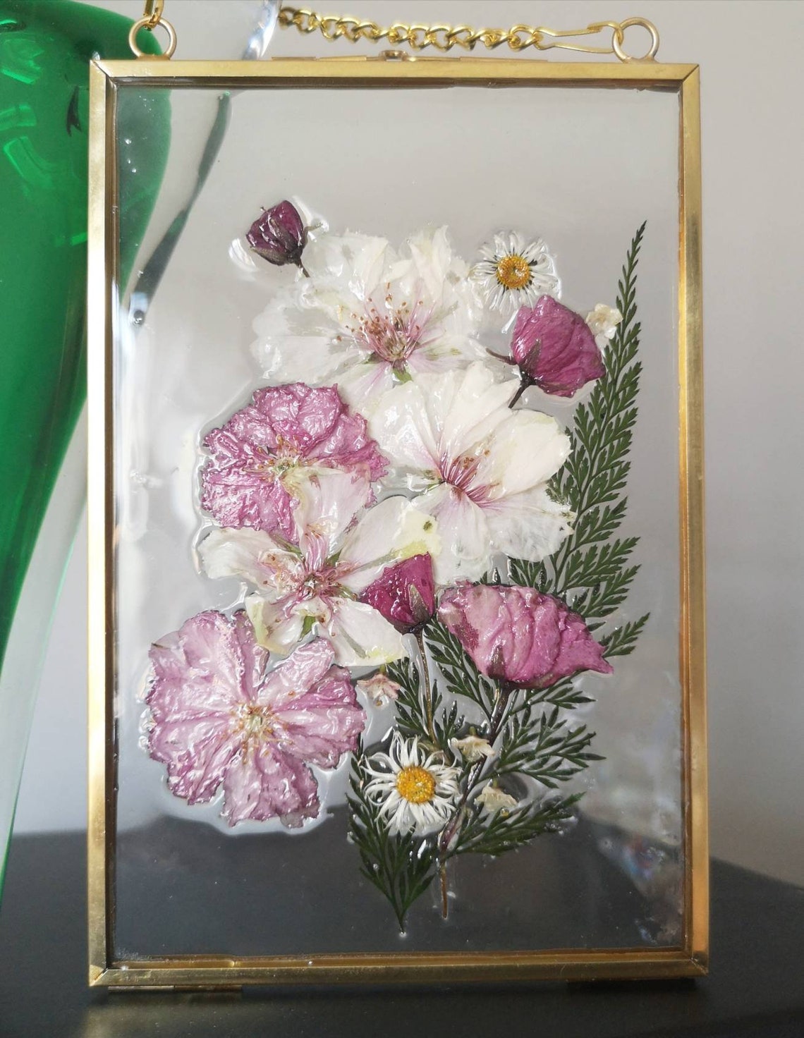 Epoxy resin flowers artwork 'Spring Kiss' Etsy