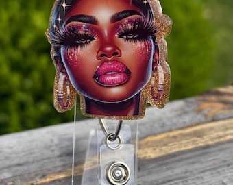 Beautiful Woman Portrait Badge Reel - 2 inch
