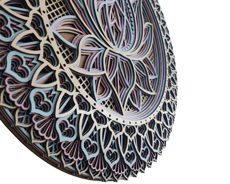 Lotus Flower Wooden Mandala Mandala Wall Art Wall Decor Etsy